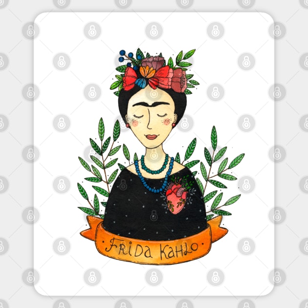 Frida Kahlo Sticker by Tania Tania